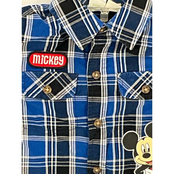 Disney Baby Mickey Mouse Plaid‎ Button-Up Shirt 24M Cotton - Picture 5 of 6